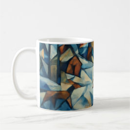 Cubist Expressionist Winter Village Mug コーヒーマグカップ