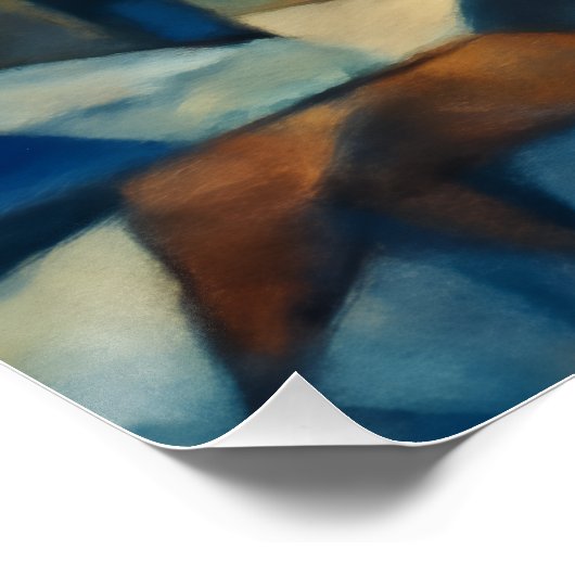 Cubist Expressionist Winter Village Poster ポスター (コーナー)