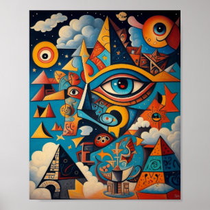 Cubist Graffiti ART – アートとAIの融合ポスター ポスター