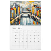 Cubist Harbor Cities – Art Calendar 2026 カレンダー (2月 2026)