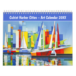 Cubist Harbor Cities – Art Calendar 2026 カレンダー