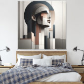 Cubist Profile Abstraction キャンバスプリント (インサイチュ (寝室))
