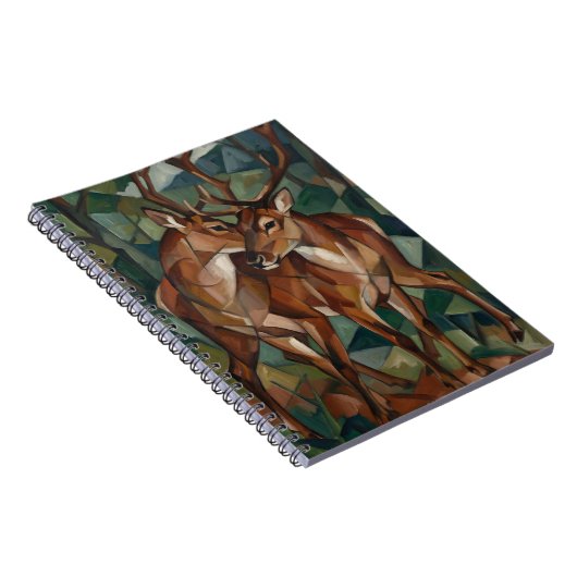 Cubist Style Reindeer Notebook ノートブック (右側)