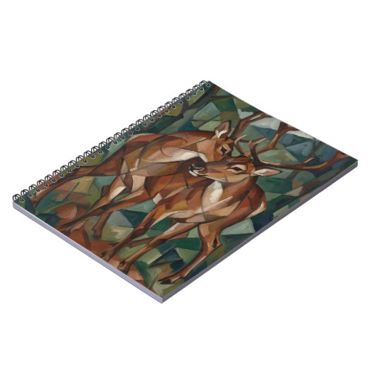 Cubist Style Reindeer Notebook ノートブック (左側)