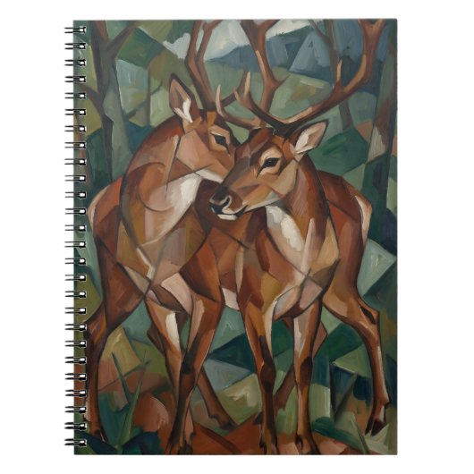 Cubist Style Reindeer Notebook ノートブック (正面)