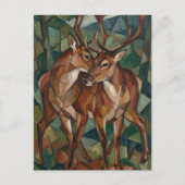 Cubist Style Reindeer Postcard シーズンポストカード (正面)