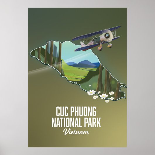 Cuc Phuong National Park Vietnam map ポスター (正面)