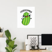 Cuckoocumber Funny Veggie Cucumber Pun ポスター (ホームオフィス)