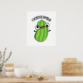 Cuckoocumber Funny Veggie Cucumber Pun ポスター (キッチン)