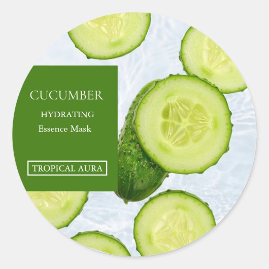 Cucumber Facial Mask Label ラウンドシール (正面)