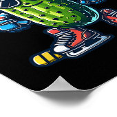 Cucumber Ice Hockey Cool Pickle Skater  ポスター (角)