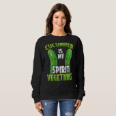 Cucumber Is My Spirit Vegetable Backprint Vegetabl スウェットシャツ (正面フル)