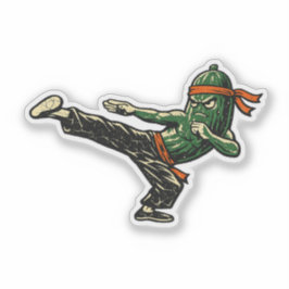 Cucumber JKD Fighter — Vintage Retro Martial Arts  シール