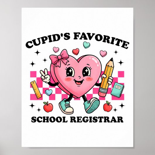 Cudお気に入りの学校の学籍係バレンタイン面白いC ポスター (正面)