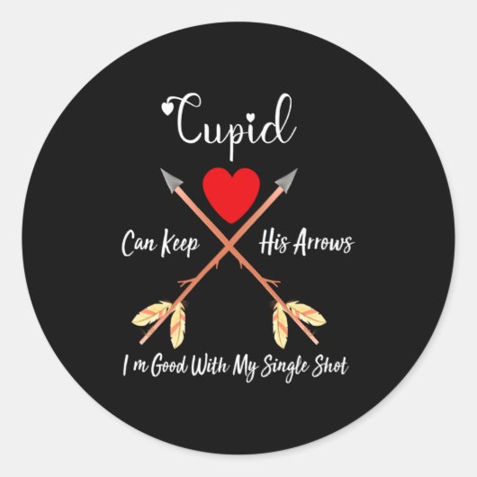 Cud Can Keep His Arrows Anti Valentines Day Sin  ラウンドシール (正面)