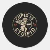 Cud Is Stud Hate Valentines Anti Valentine Stud Cu ラウンドシール (正面)