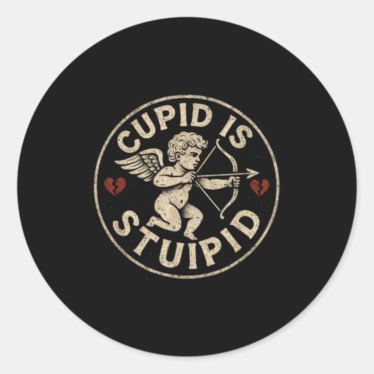 Cud Is Stud Hate Valentines Anti Valentine Stud Cu ラウンドシール (正面)