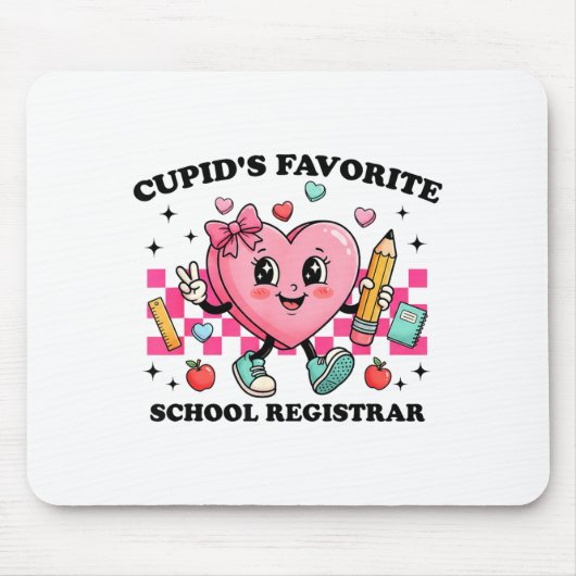 Cud’s Favorite School Registrar Valentines Funny C マウスパッド (正面)
