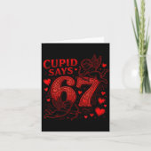 Cud Says 67 Cute Funny Valentines Day 6 7 Couple L カード (正面)