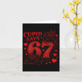 Cud Says 67 Cute Funny Valentines Day 6 7 Couple L カード (黄色い花)