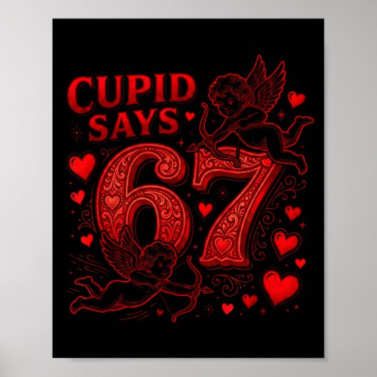 Cud Says 67 Cute Funny Valentines Day 6 7 Couple L ポスター (正面)