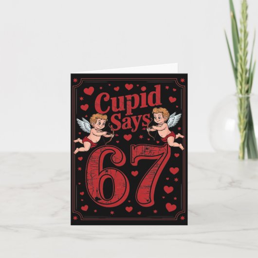 Cud Says 67 Funny 6 7 Valentine Couple Matching Si カード (正面)