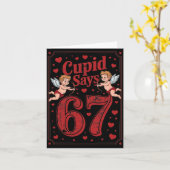 Cud Says 67 Funny 6 7 Valentine Couple Matching Si カード (黄色い花)