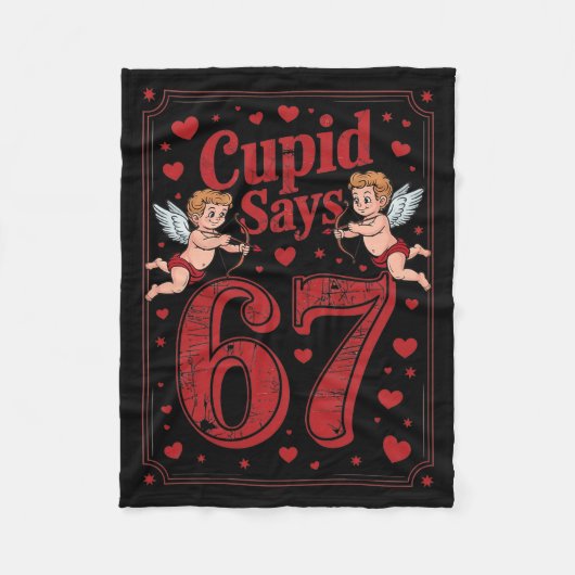 Cud Says 67 Funny 6 7 Valentine Couple Matching Si フリースブランケット (正面)