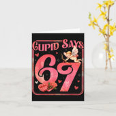 Cud Says 67 Funny Valentine Six Seven Meme Saying  カード (黄色い花)