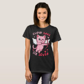 Cud Says 67 Six Seven Meme Cute Cat Valentine's Da Tシャツ (正面フル)