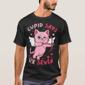 Cud Says 67 Six Seven Meme Cute Cat Valentine's Da Tシャツ (正面)