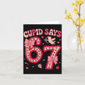 Cud Says 67 Six Seven Valentines Day Boys Girls 67 カード (黄色い花)