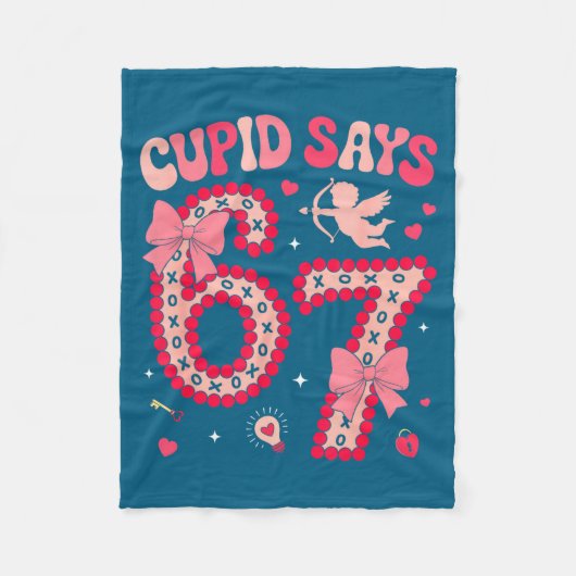 Cud Says 67 Six Seven Valentines Day Boys Girls 67 フリースブランケット (正面)