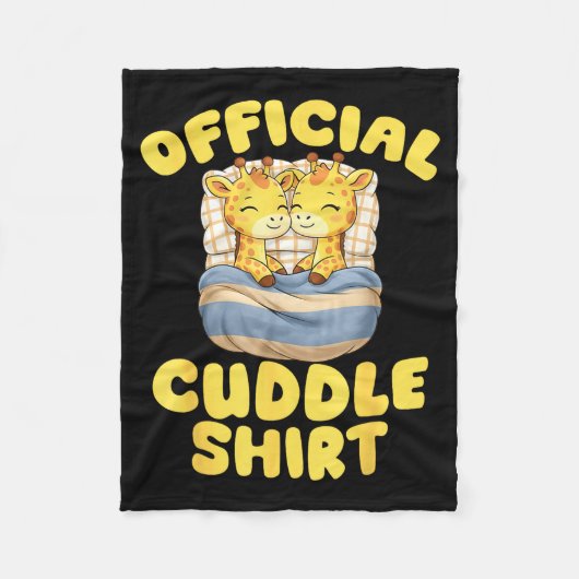 Cuddle Cute Giraffes Couple Valentine's Day  フリースブランケット (正面)