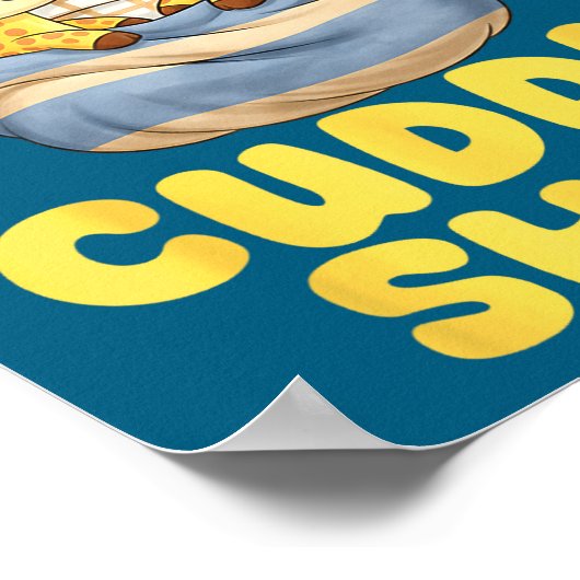 Cuddle Cute Giraffes Couple Valentine's Day  ポスター (角)