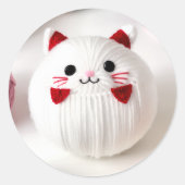 Cuddle Me Up Cozy Cat Portrait ラウンドシール (正面)