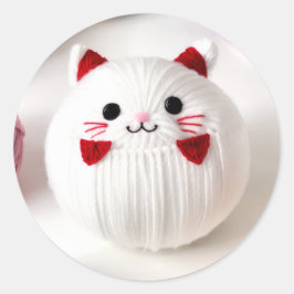 Cuddle Me Up Cozy Cat Portrait ラウンドシール