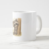Cuddle Peek Raccoon ジャンボコーヒーマグカップ (正面右)