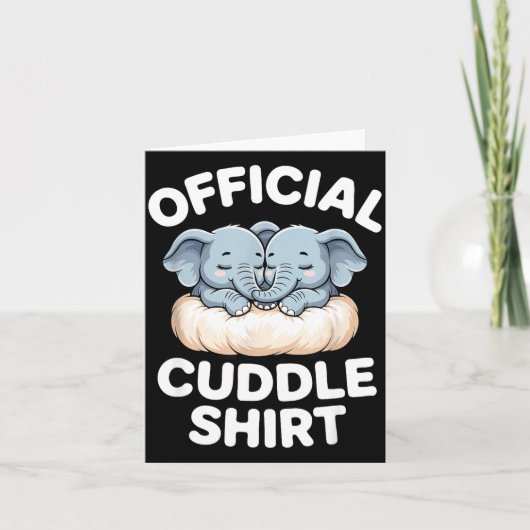 Cuddle Shirt Cute Baby Elephant Snuggle  カード (正面)