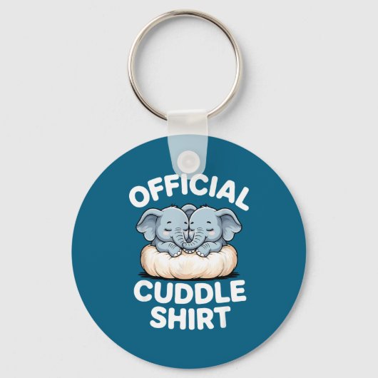 Cuddle Shirt Cute Baby Elephant Snuggle  キーホルダー (正面)