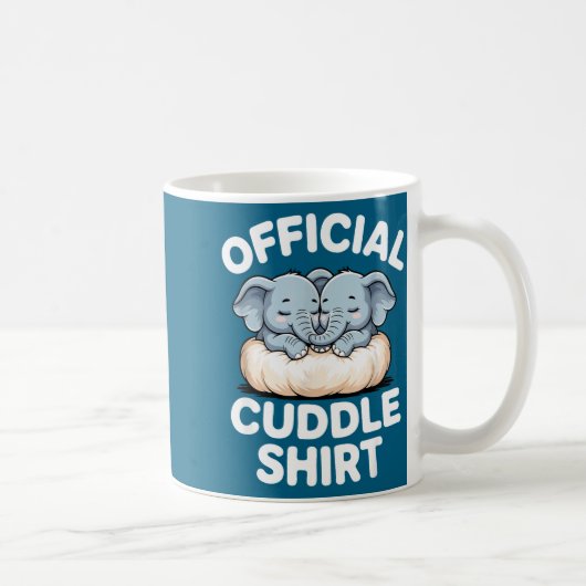 Cuddle Shirt Cute Baby Elephant Snuggle  コーヒーマグカップ (右)