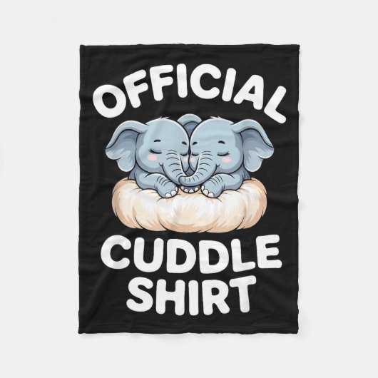 Cuddle Shirt Cute Baby Elephant Snuggle  フリースブランケット (正面)