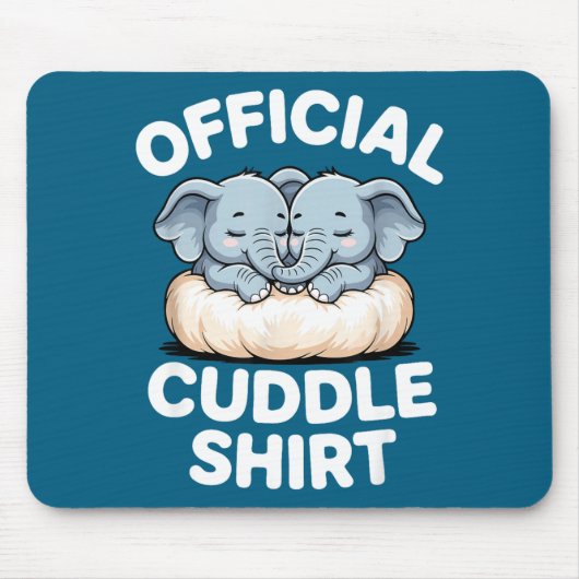 Cuddle Shirt Cute Baby Elephant Snuggle マウスパッド (正面)