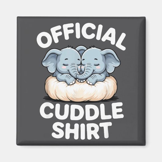 Cuddle Shirt Cute Baby Elephant Snuggle  マグネット (正面)