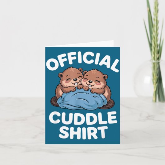 Cuddle Shirt Cute Beavers Snuggling  カード (正面)
