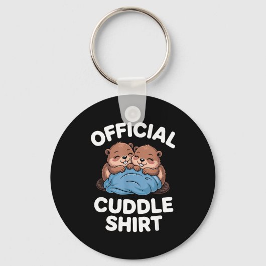 Cuddle Shirt Cute Beavers Snuggling キーホルダー (正面)