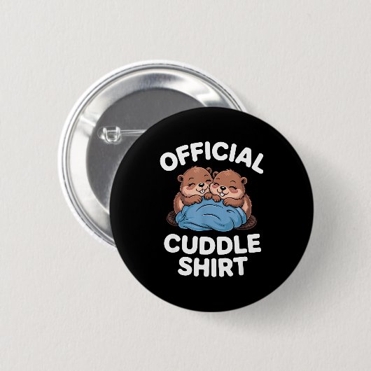 Cuddle Shirt Cute Beavers Snuggling  缶バッジ (正面&裏面)