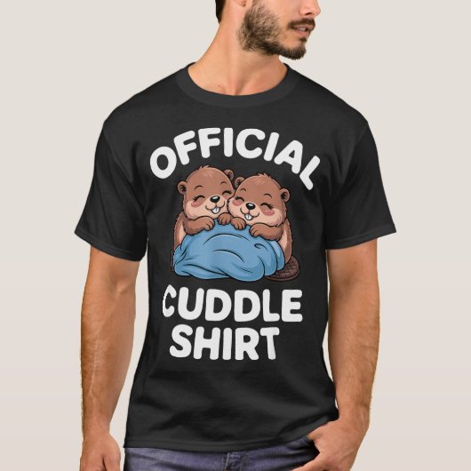 Cuddle Shirt Cute Beavers Snuggling  Tシャツ (正面)
