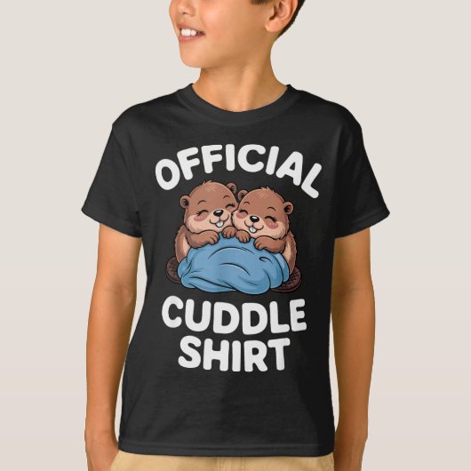 Cuddle Shirt Cute Beavers Snuggling  Tシャツ (正面)
