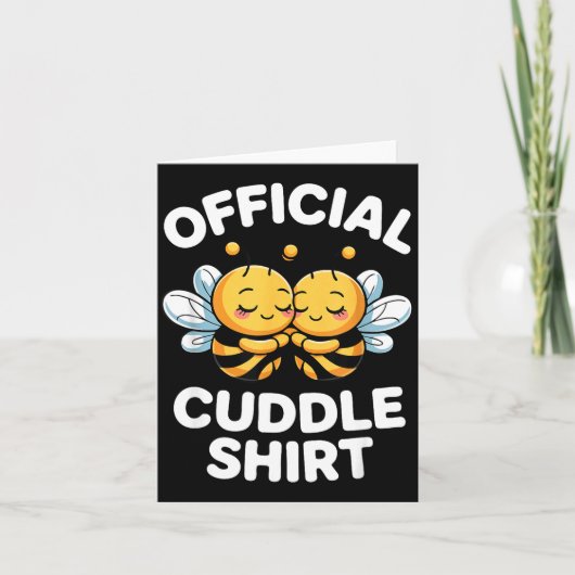 Cuddle Shirt Cute Bees Funny Cozy Couple カード (正面)